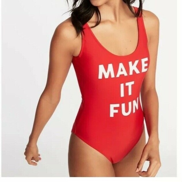 Old Navy Graphic Scoop-Back Swimsuit for Women New - Picture 5 of 5